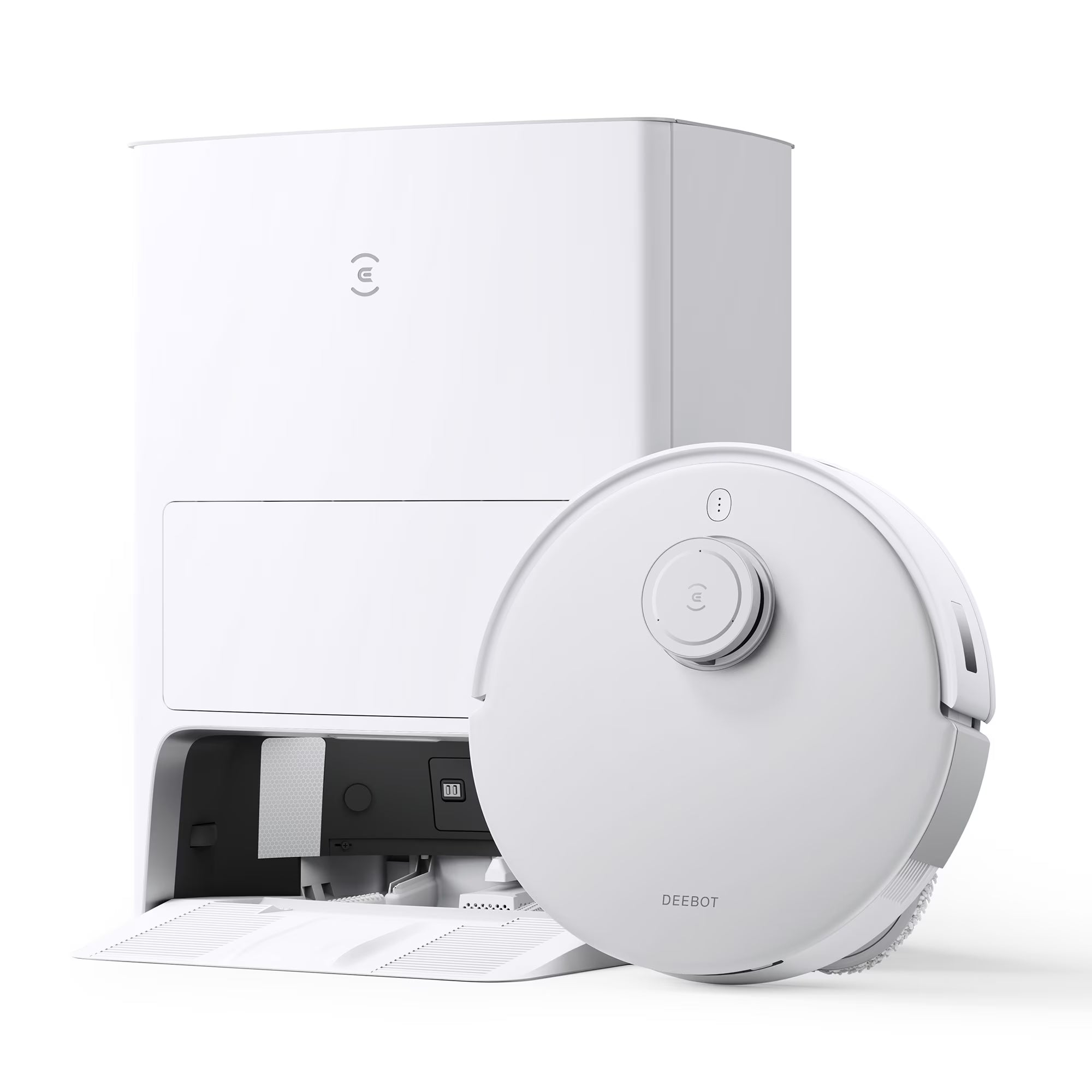 DEEBOT T20 OMNI Robot Vacuum and Spinning Mop with Automatic Lifting and Cleaning Station, Self-Emptying, Smart Mapping, Wi-Fi Connected, LIDAR Navigation, Mop Combo, Pet Hair, Hard Floor