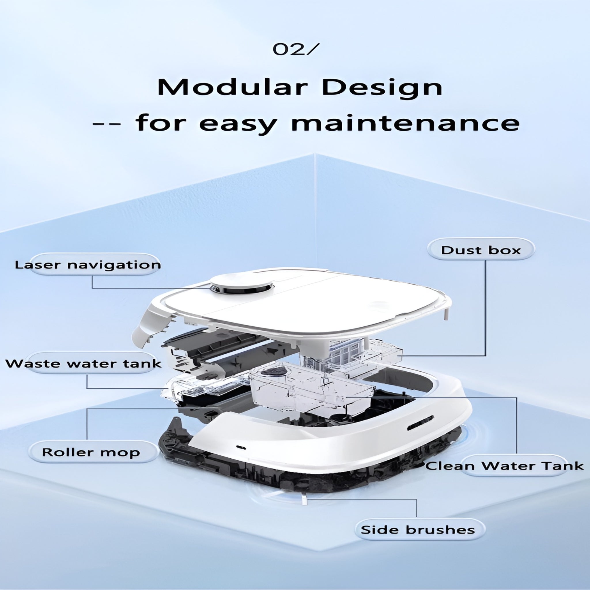 Auto Robot Vacuum Cleaner with Wet/Dry Mopping HEPA Filter 4000Pa Suction Battery Powered Spanish Language Support M1 Pro Model