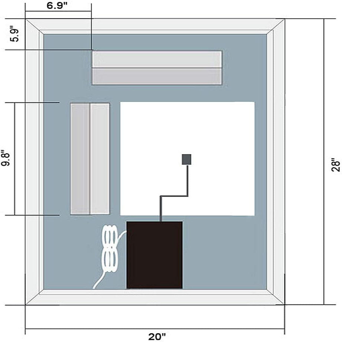 Dimmable LED Wall Mounted Mirror with Antifog, Lighted Vanity Bathroom Mirror with Touch Button, 20X28 Inch Vertical & Horizontal Mount Makeup Mirror with Lights (NT16-2028)