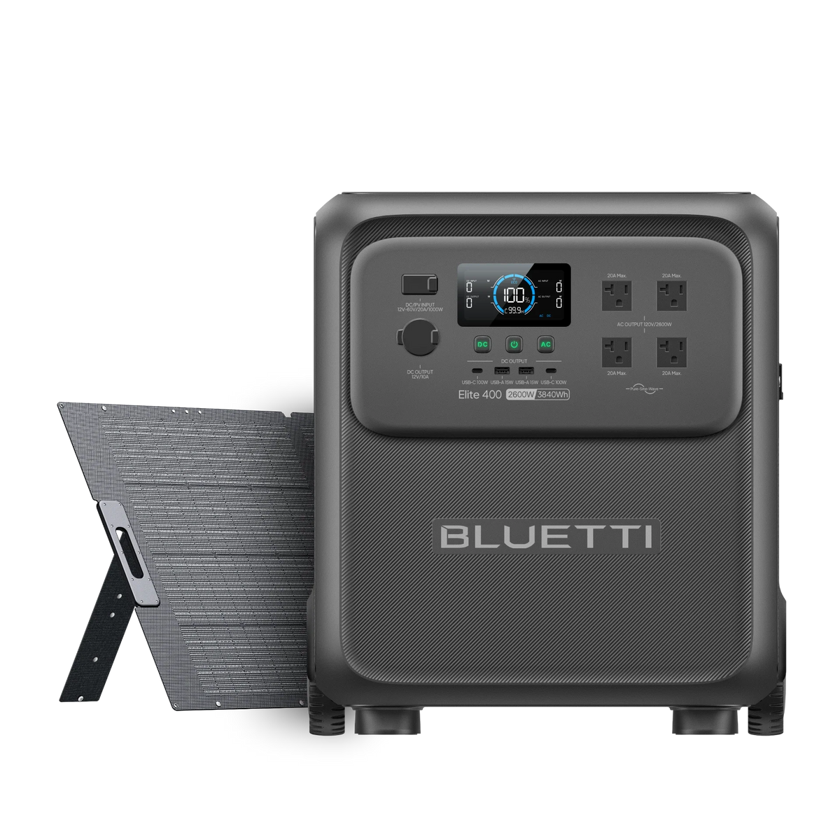 BLUETTI Elite 400 + 350W Solar Generator