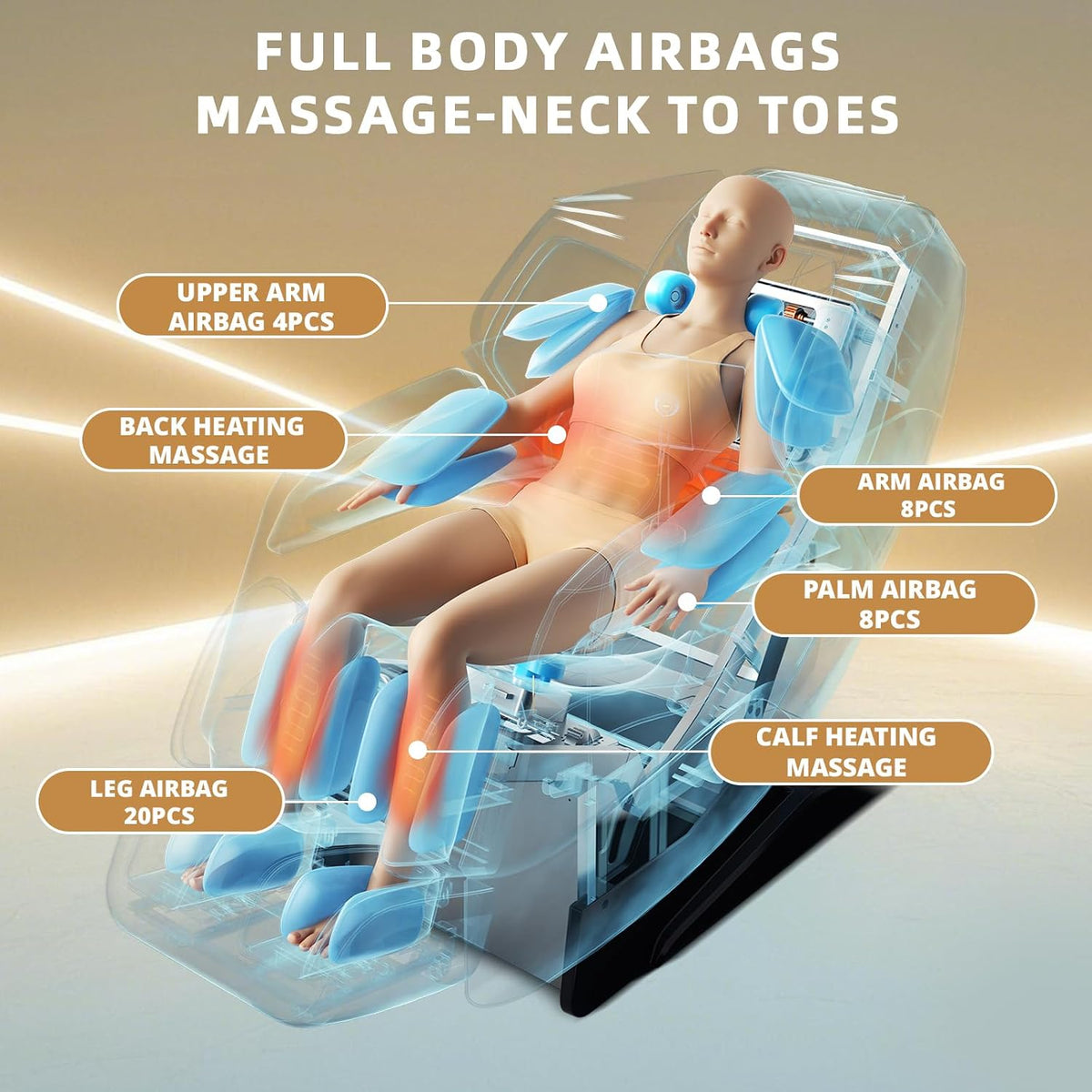 4D Massage Chair Full Body Zero Gravity Recliner,55“ Sl-Track Massage Chair