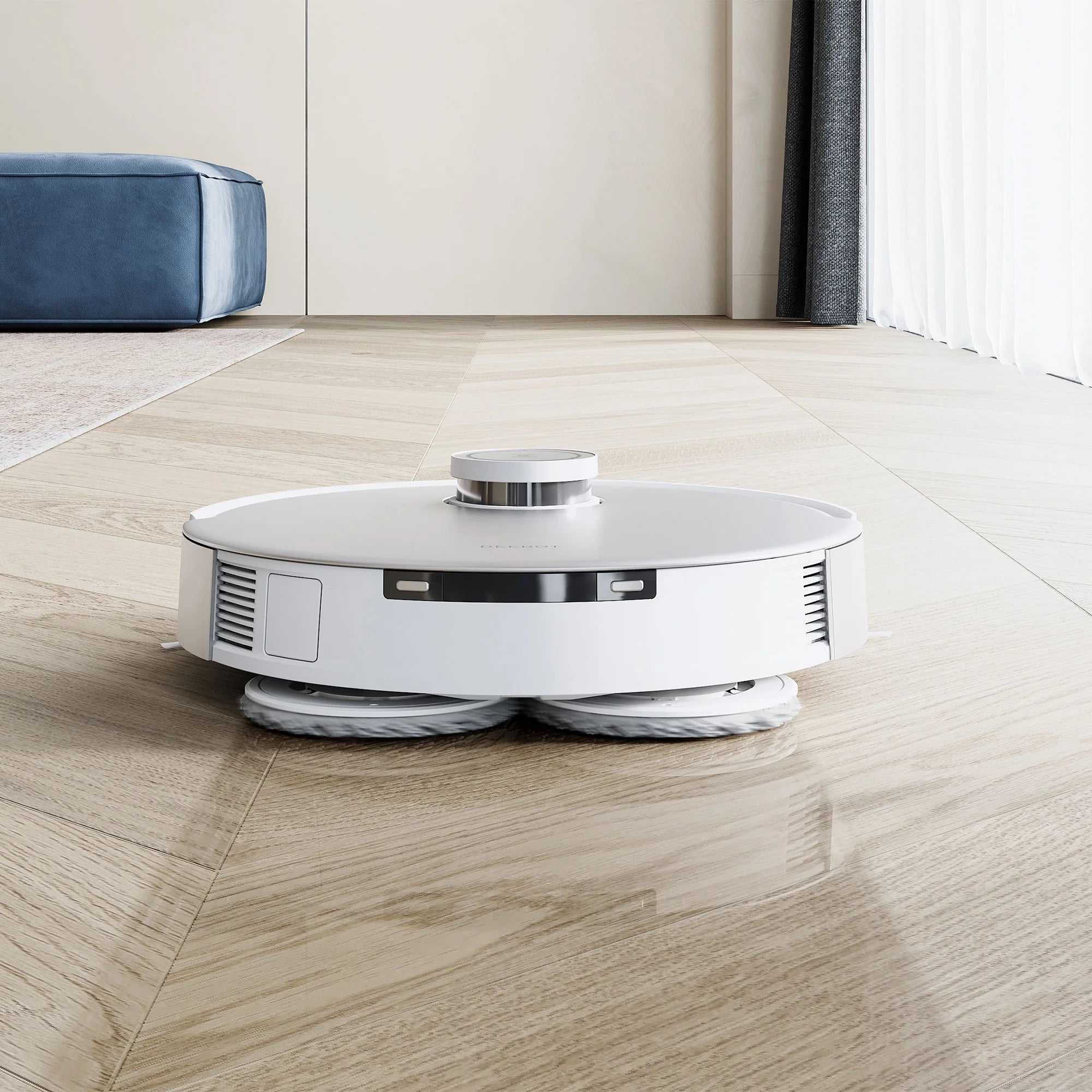 DEEBOT T20 OMNI Robot Vacuum and Spinning Mop with Automatic Lifting and Cleaning Station, Self-Emptying, Smart Mapping, Wi-Fi Connected, LIDAR Navigation, Mop Combo, Pet Hair, Hard Floor