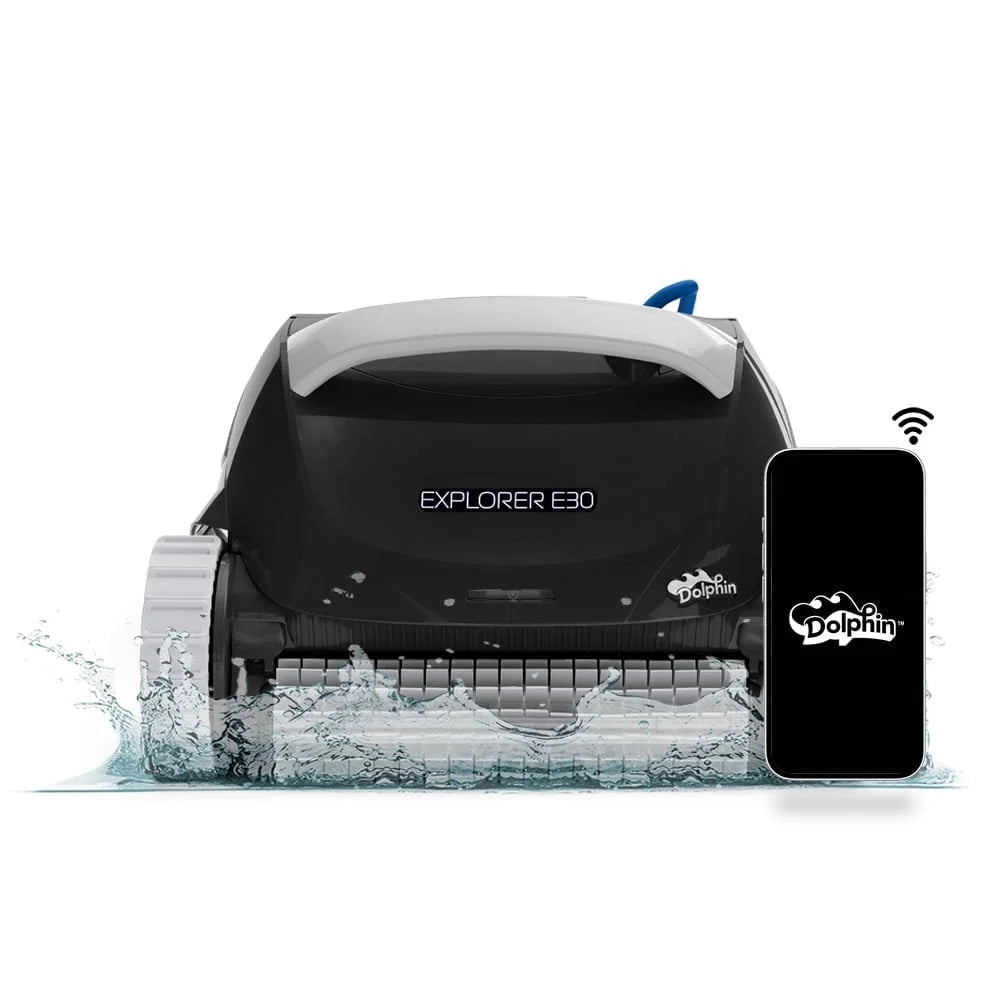 (2024 Model) Explorer E30 Wi-Fi Robotic Pool Vacuum Cleaner Pools up to 50 Ftin Length - Waterline Scrubber Brush