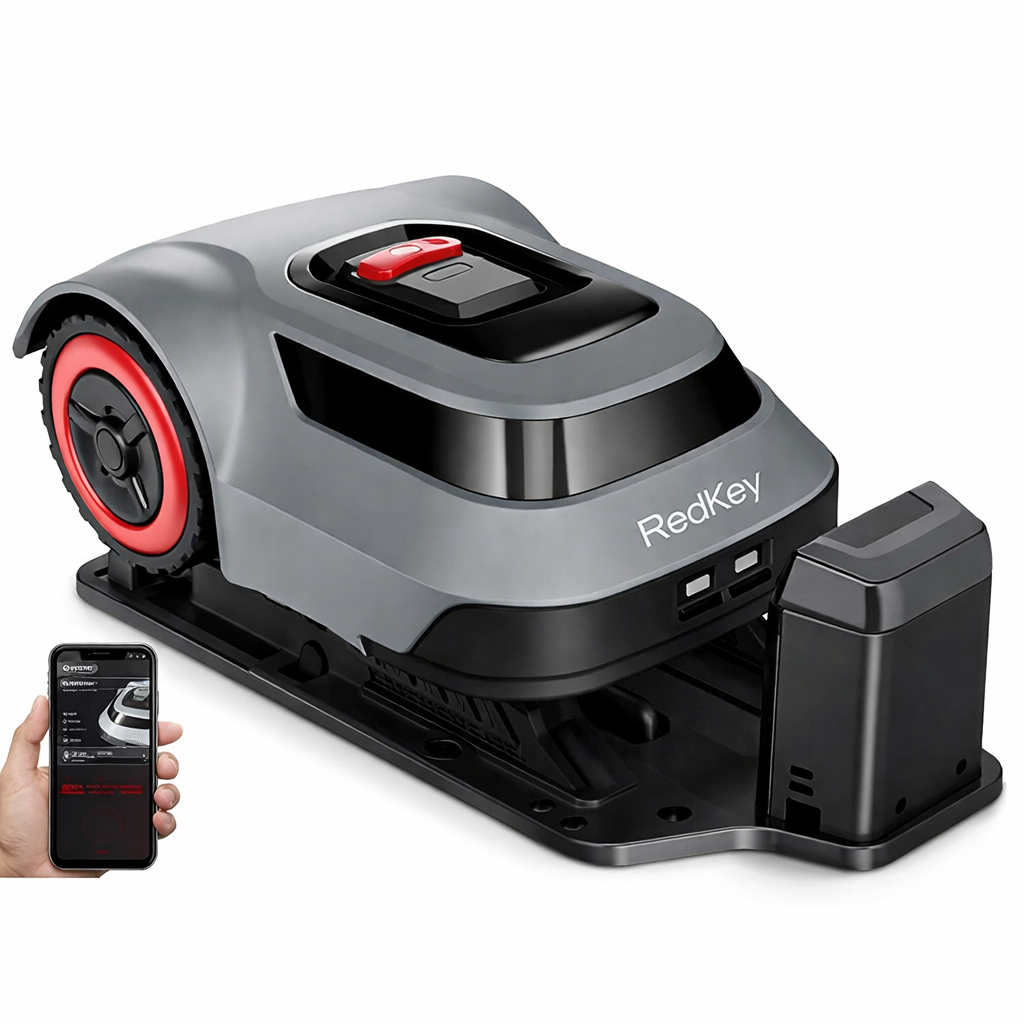 MGC1000 Robot Lawn Mower with 590Ft Boundary Wire for 0.25 Acre (1/4 Acre), Auto Mapping & Recharge, 45% Climbing Automatic Robotic Lawn Mower, Precise Location & Breakpoint Detection