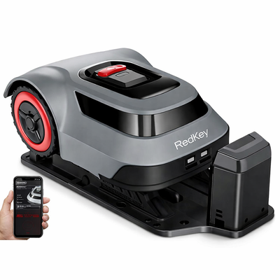 MGC1000 Robot Lawn Mower with 590Ft Boundary Wire for 0.25 Acre (1/4 Acre), Auto Mapping & Recharge, 45% Climbing Automatic Robotic Lawn Mower, Precise Location & Breakpoint Detection