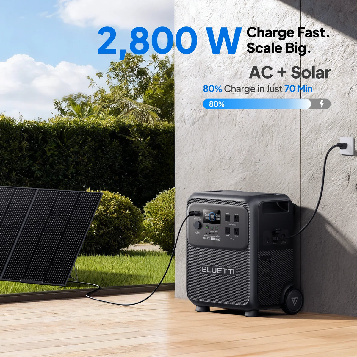BLUETTI Elite 400 + 2×200W Solar Generator