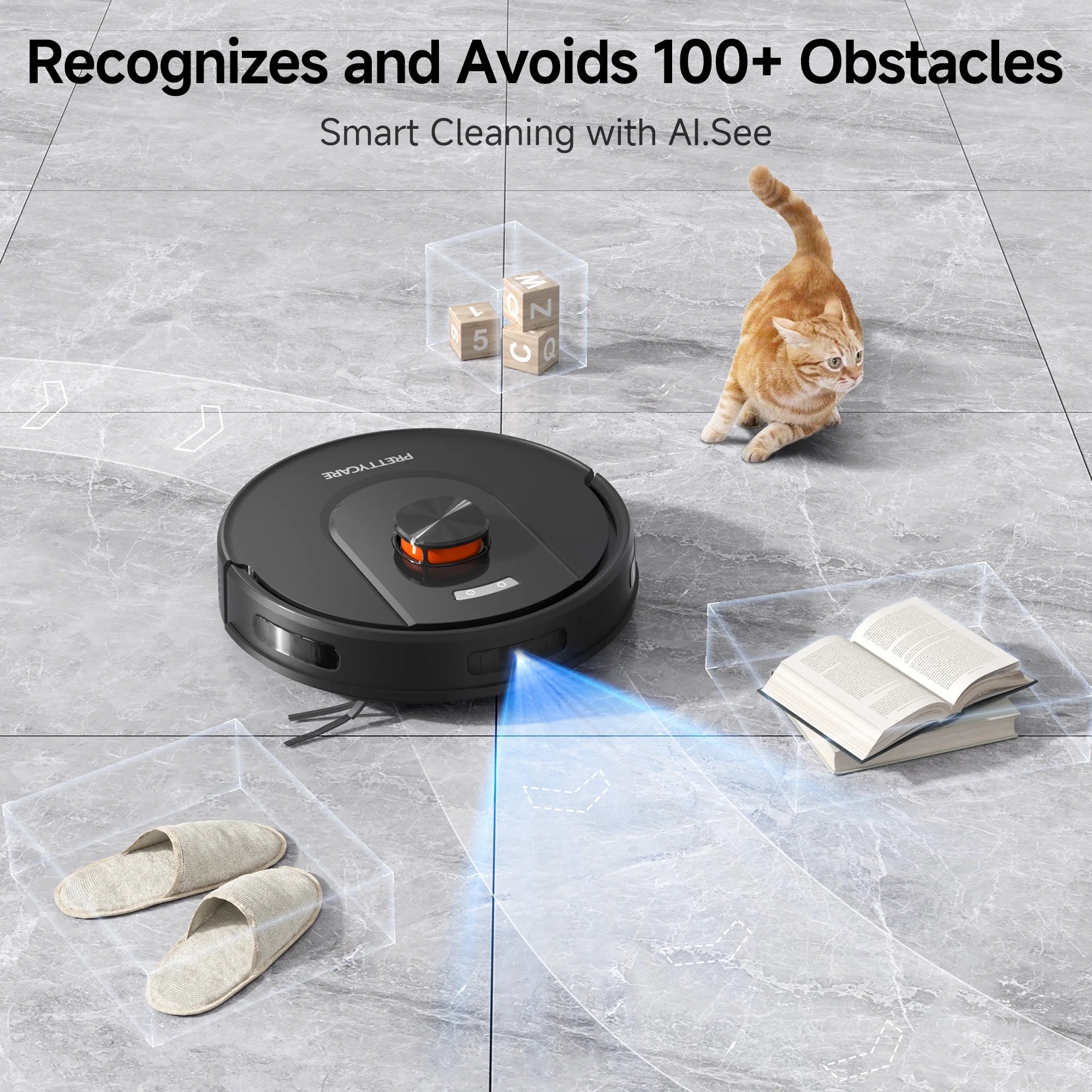 Robot Vacuum and Mop Combo with 9000Pa,85 Days Self-Emptying & Refilling Station with 3D Home Mapping L1 PRO