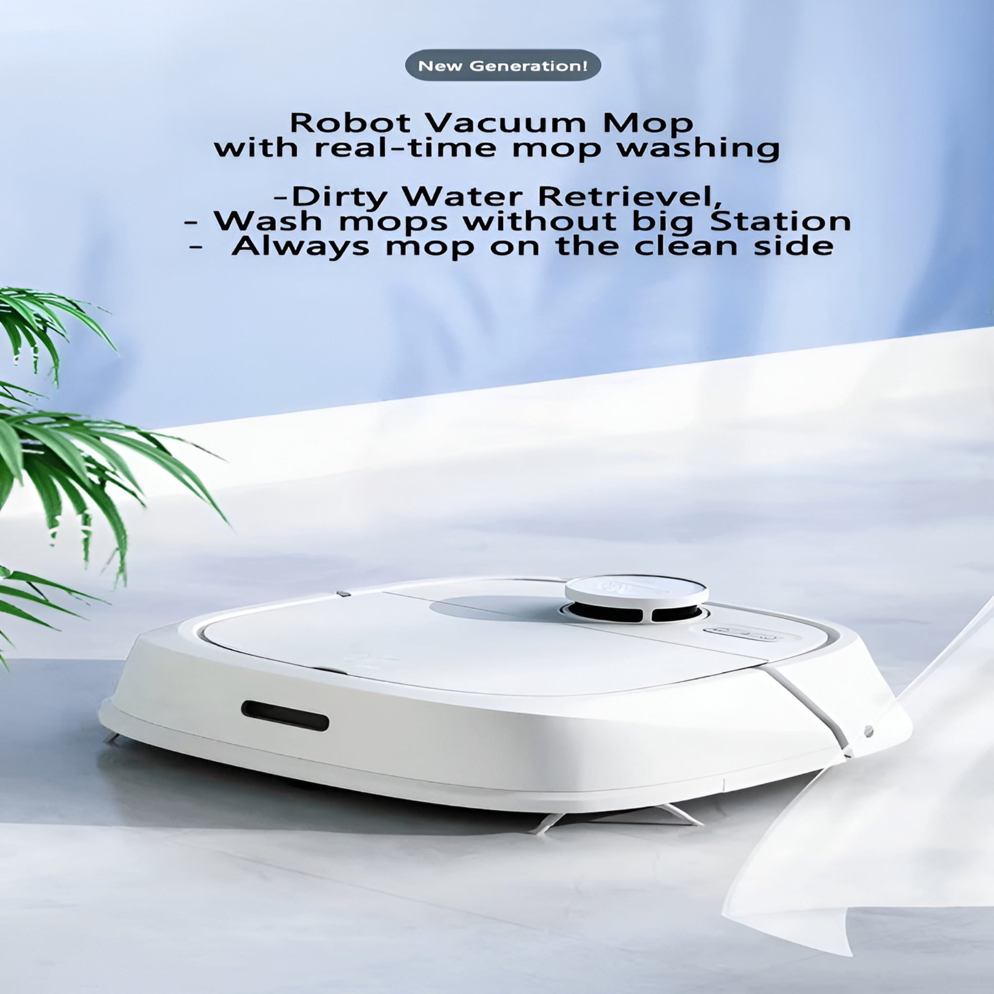 Auto Robot Vacuum Cleaner with Wet/Dry Mopping HEPA Filter 4000Pa Suction Battery Powered Spanish Language Support M1 Pro Model