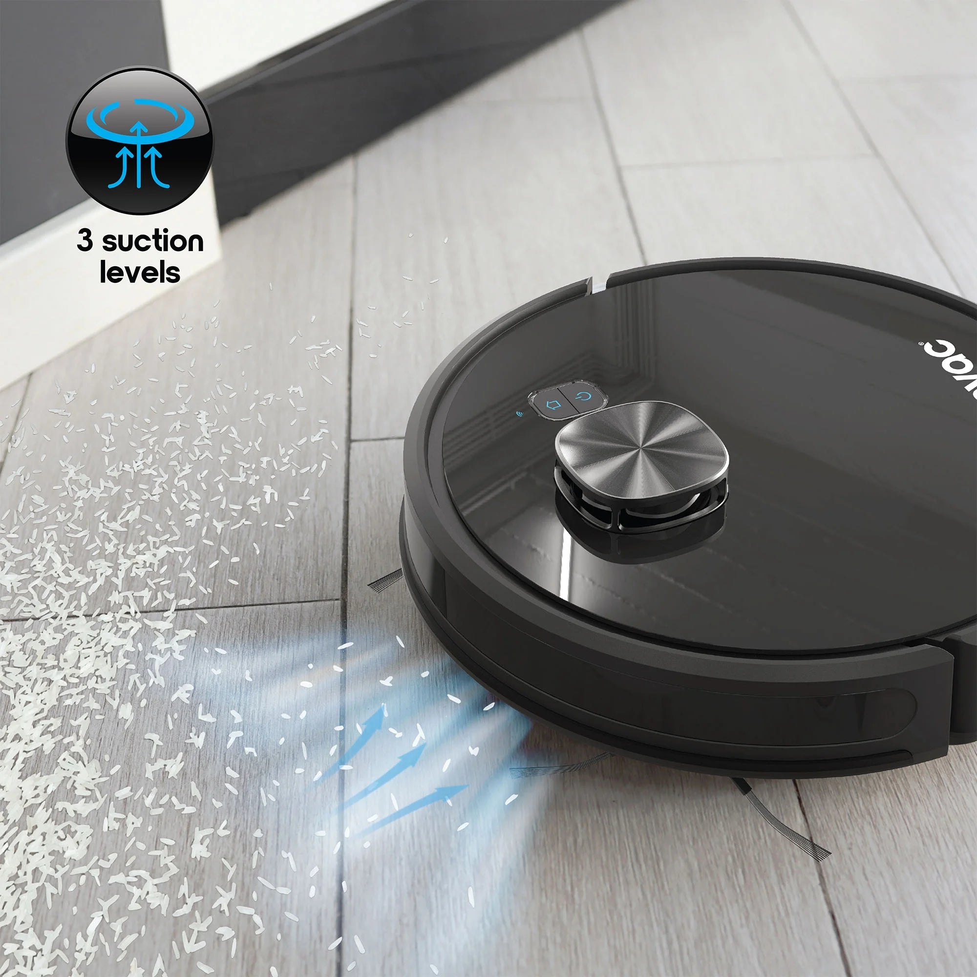 Optimax Lidar Robovac, Multi-Surface Pet-Friendly Laser Mapping Robot Vacuum Cleaner with Wi-Fi and App Control, Model #9048