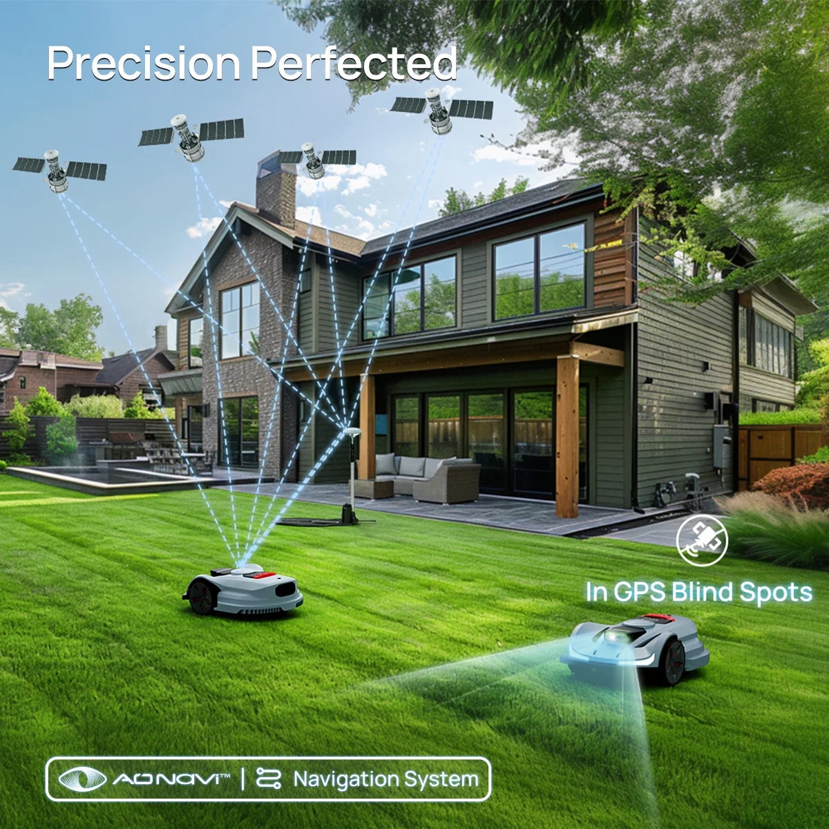 X7 Wireless Robot Lawn Mower 0.75 Acre/ 32,000Sq. Ft, with Smart APP Control, Vision AI System & RTK, Path Planning, Adaptive Floating Cut Height up to 4", for Medium to Large Yards