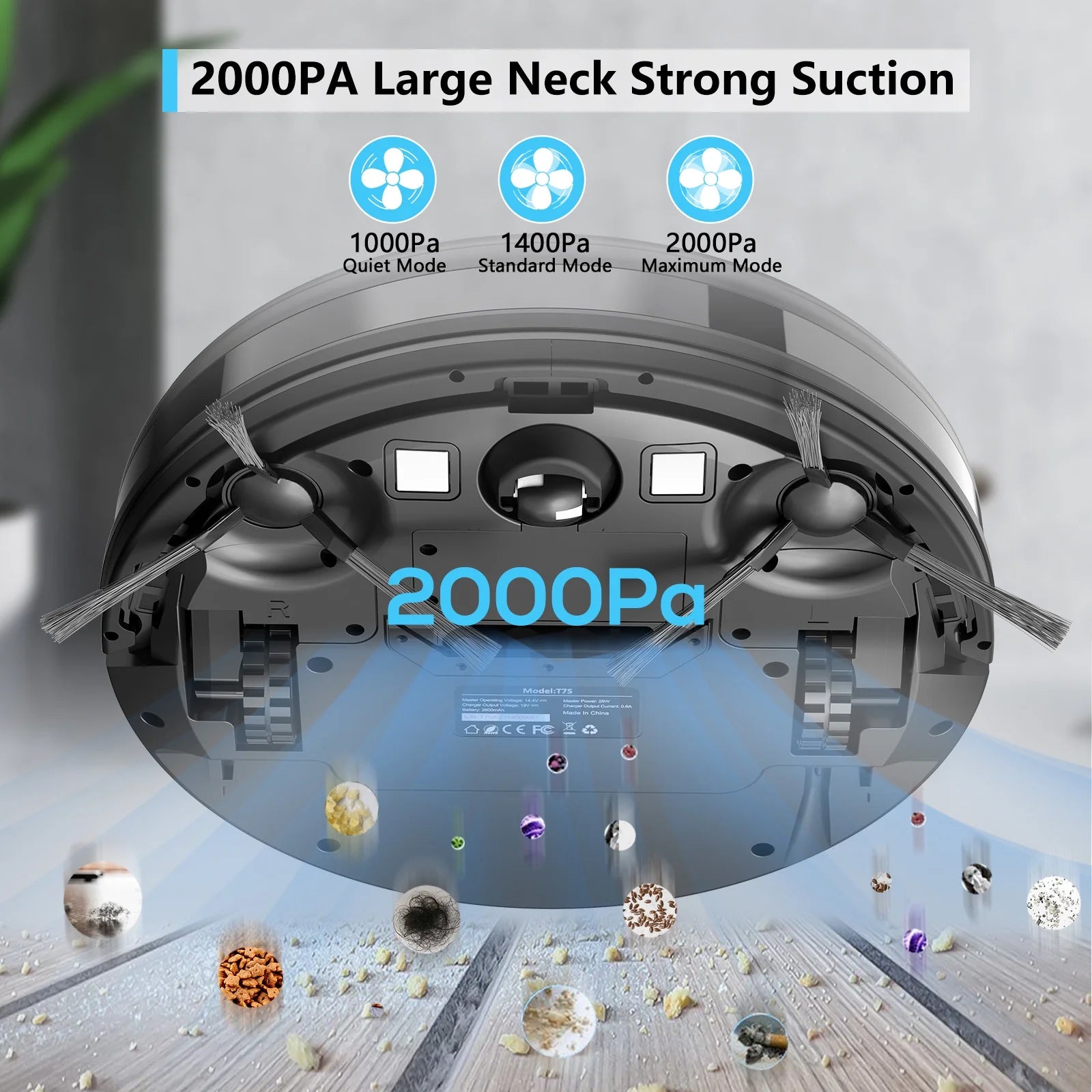 Robot Vacuum and Mop Combo, Robotic Vacuum Cleaner with Schedule, Wi-Fi/App/Remote, Self-Charging, Slim, Ideal for Hard Floor, Pet Hair