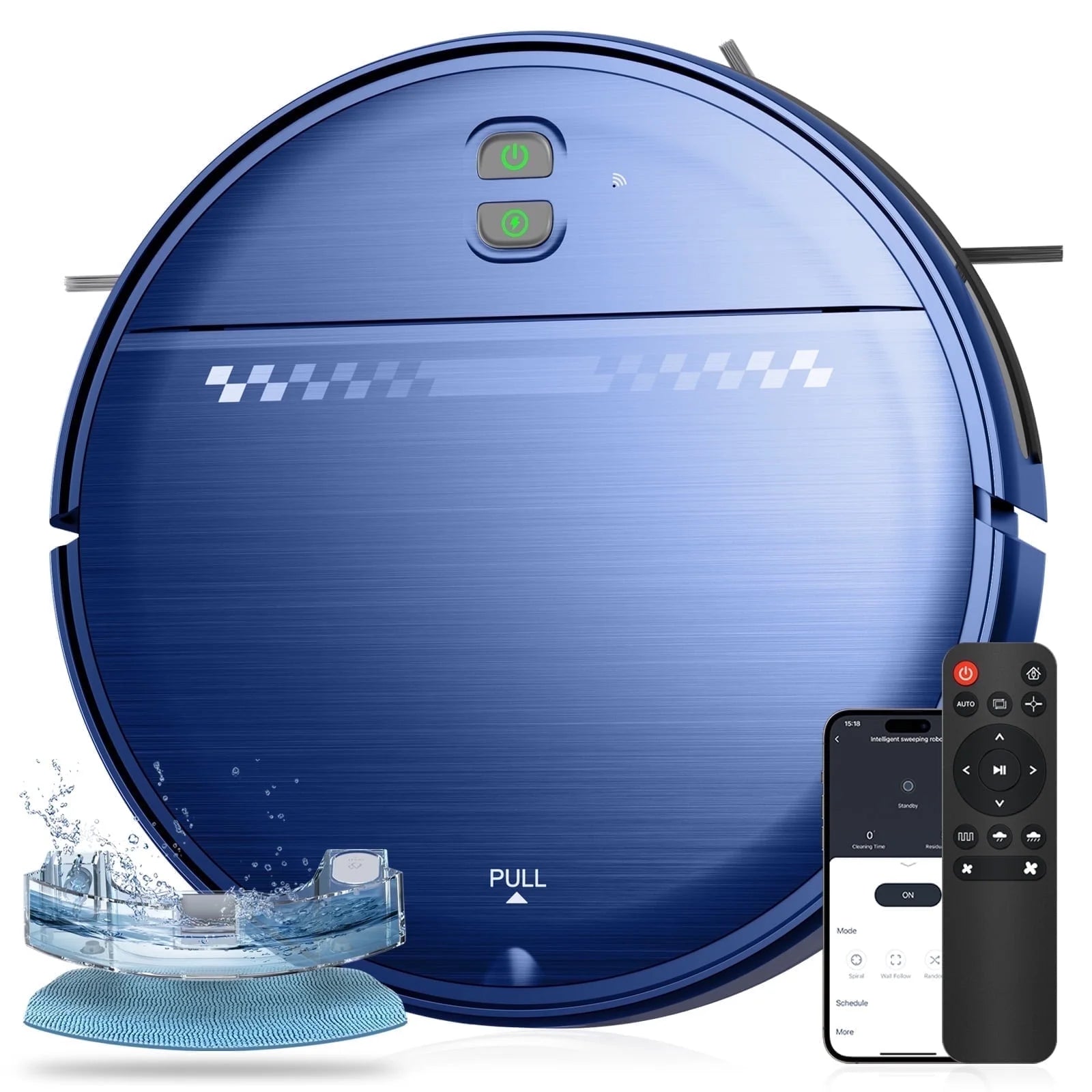 Robot Vacuum Cleaner and Mop Combo with App Wifi and Remote Control Robotic Vacuums, Blue