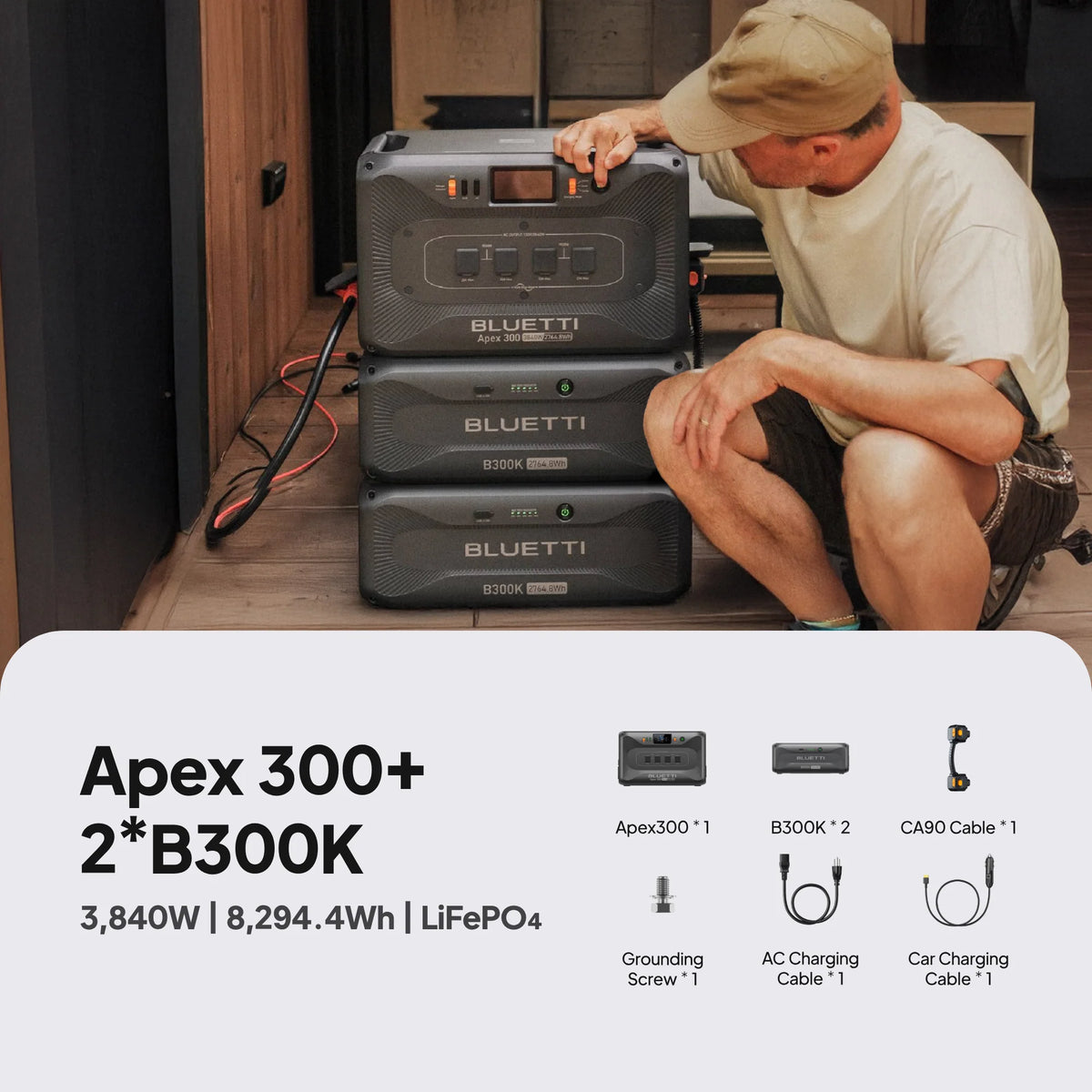 BLUETTI Apex 300 + 2× B300K Portable Power Station