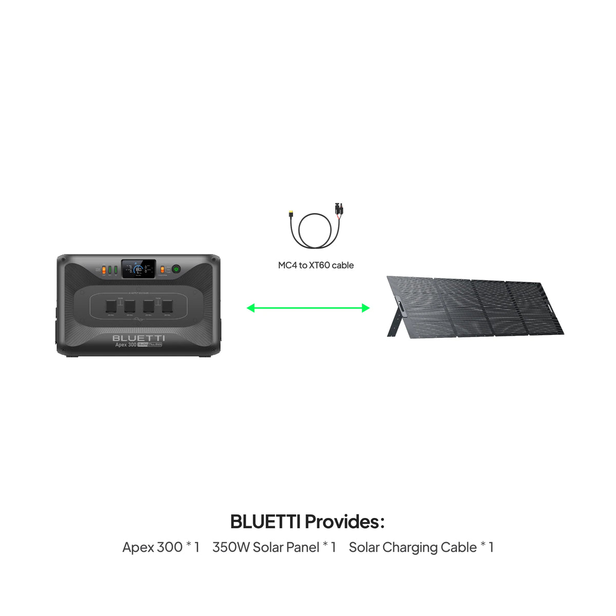 BLUETTI Apex 300 + 350W Solar Generator
