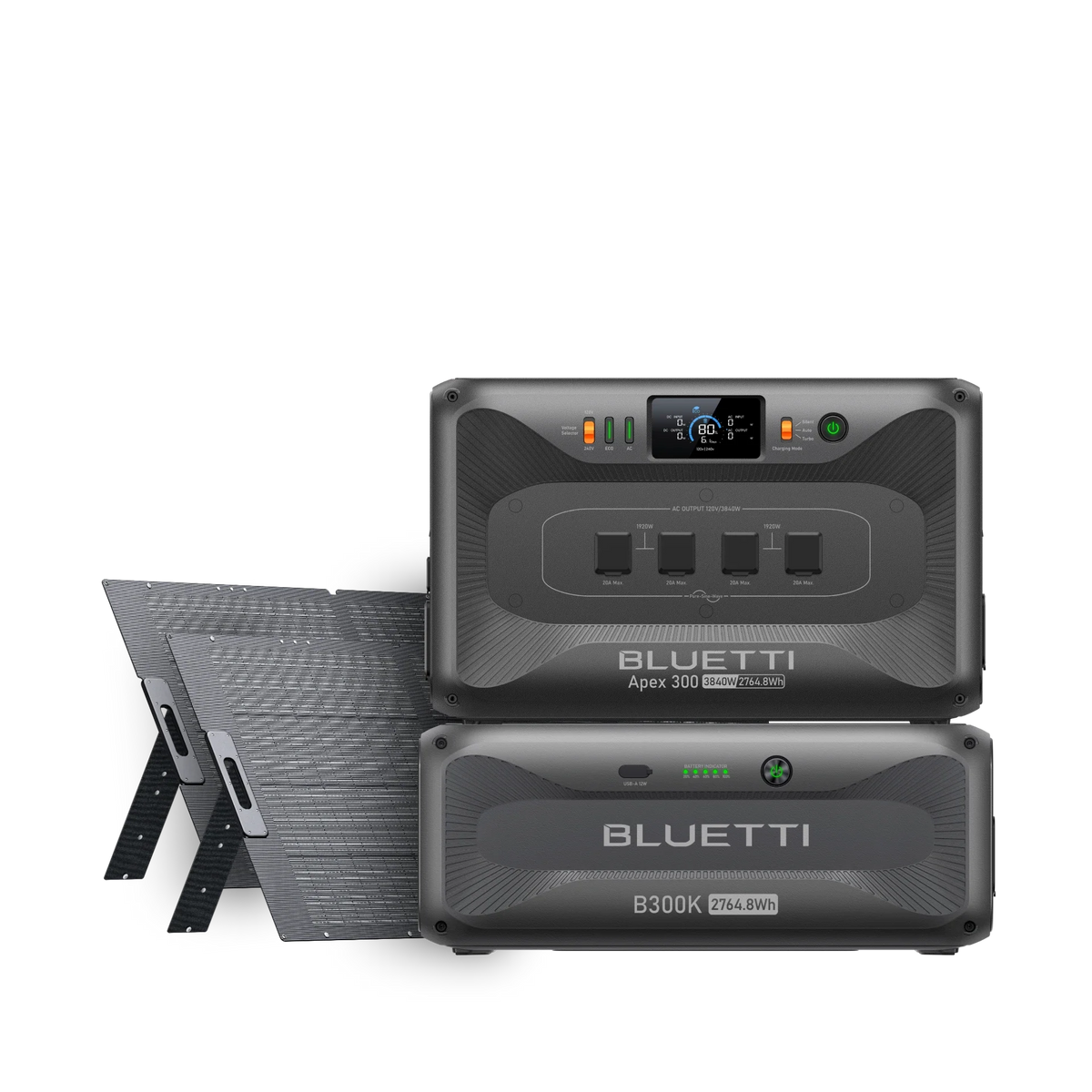 BLUETTI Apex 300 + B300K + 2×200W Solar Generator