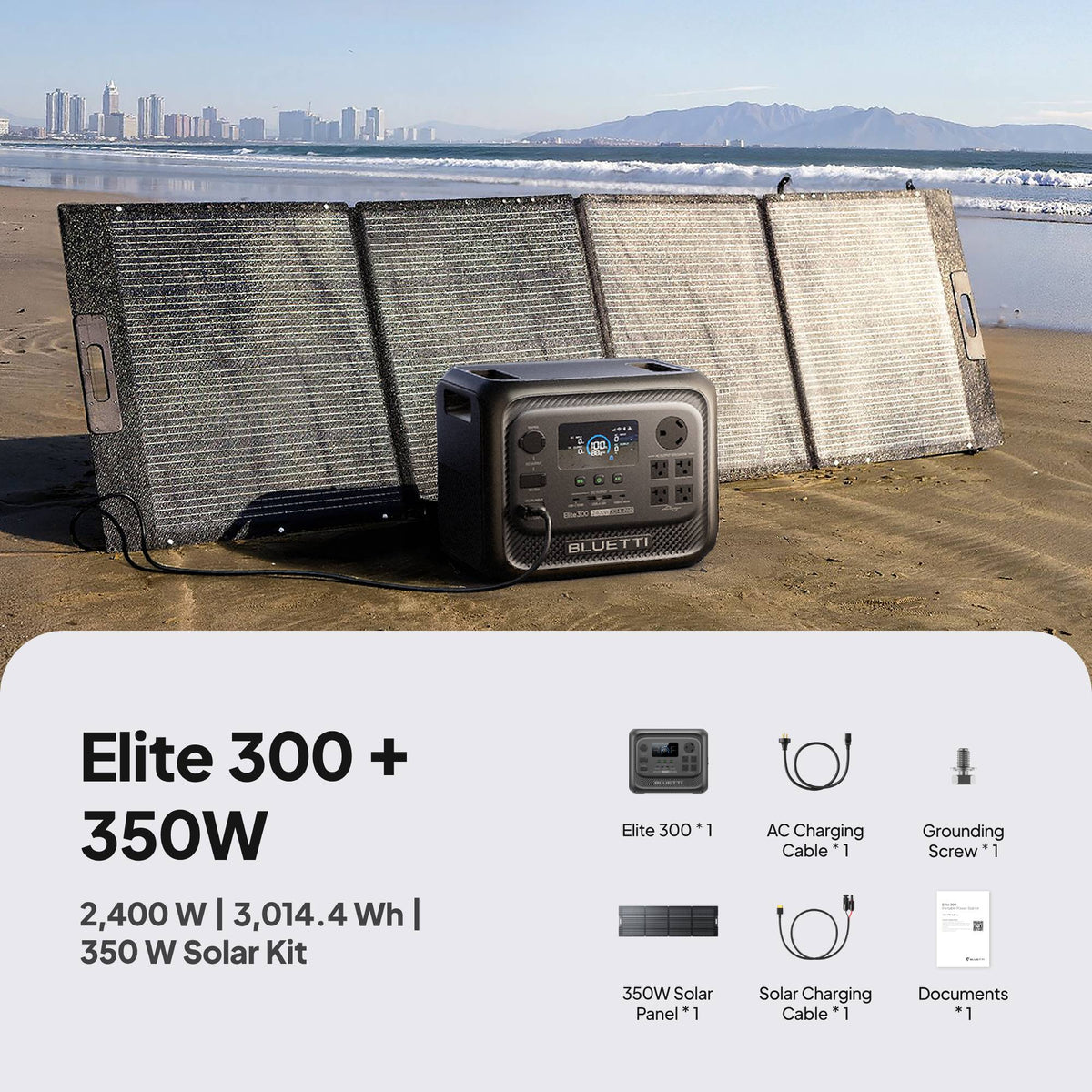 BLUETTI Elite 300 + 500W Solar Generator