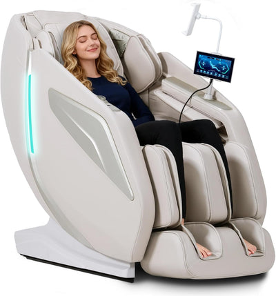 4D Massage Chair Full Body Zero Gravity Sl-Track Body Scan & Stretch, Beige