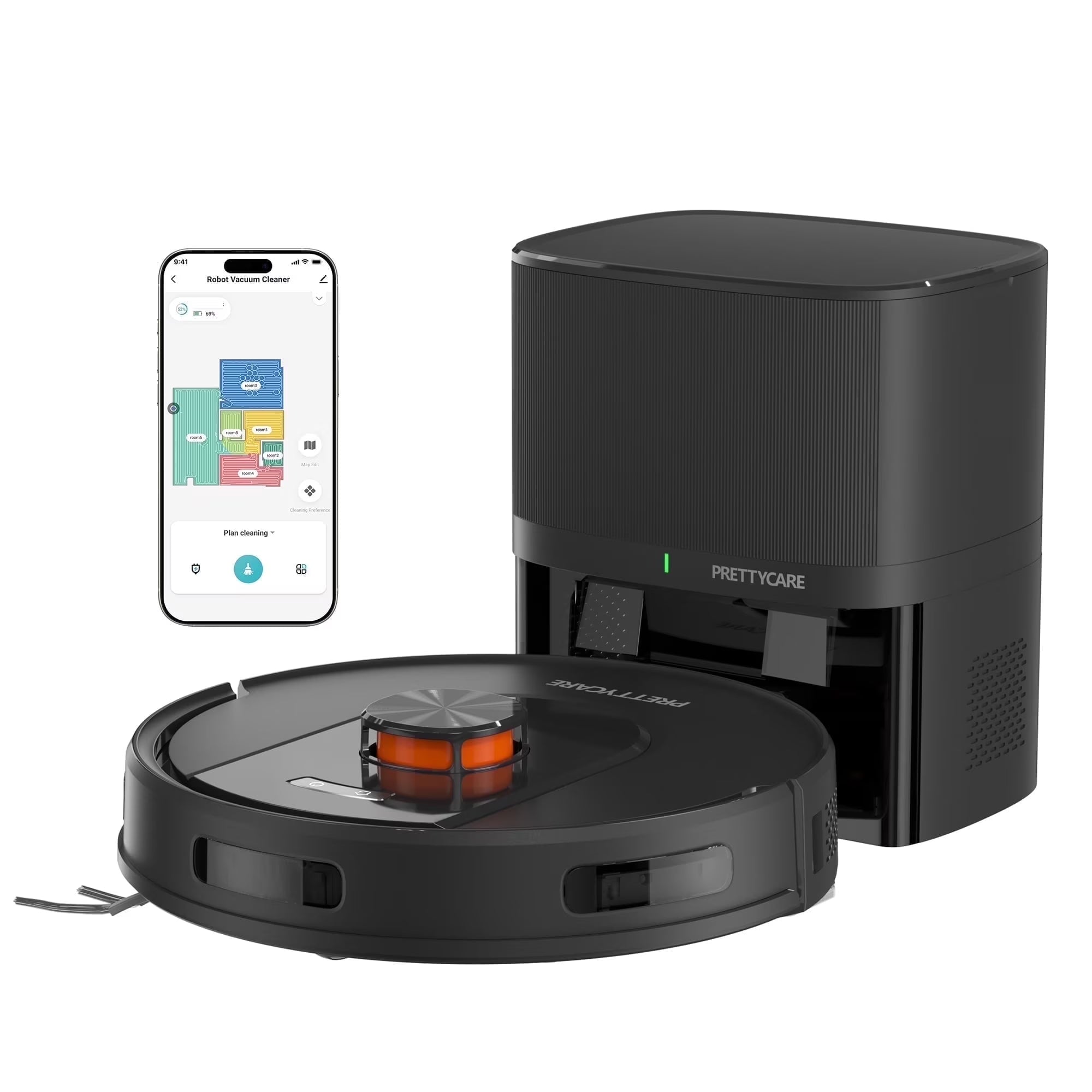 Robot Vacuum and Mop Combo with 9000Pa,85 Days Self-Emptying & Refilling Station with 3D Home Mapping L1 PRO