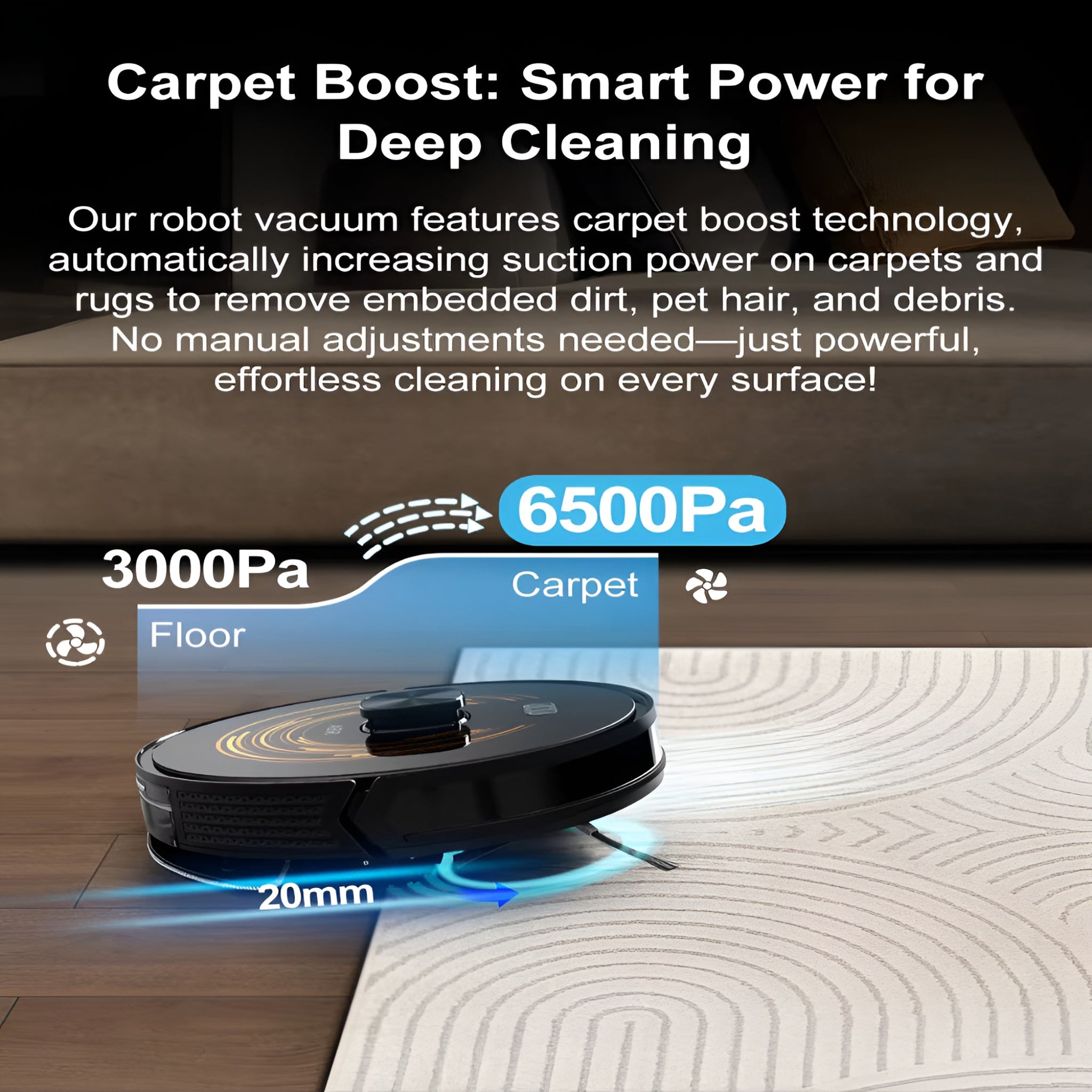 Dust Cleaner Robot Vacuum Cleaner with Self-Empty Base HEPA Filter 4000Pa Suction Wet & Dry Battery-Powered Household Cleaner