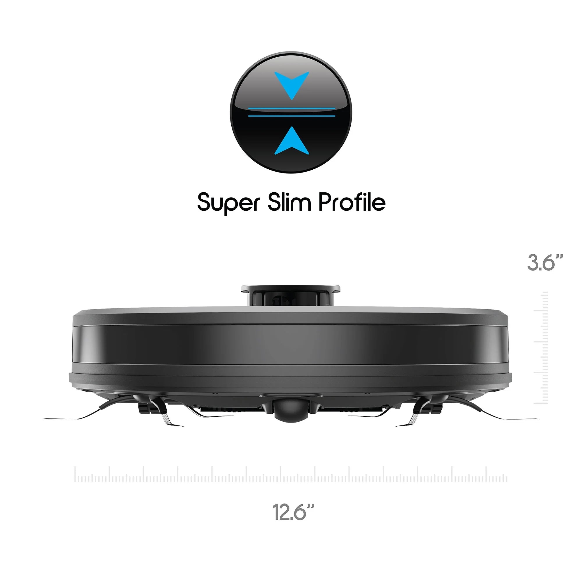 Optimax Lidar Robovac, Multi-Surface Pet-Friendly Laser Mapping Robot Vacuum Cleaner with Wi-Fi and App Control, Model #9048