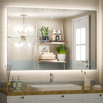 Bathroom Mirror with Lights 40 X 28 Inch, LED Mirror with Backlit, anti Fog Lighted Mirror with Stepless Dimmable, UL Listed LED Driver, Waterproof, CRI90+, HD Tempered Glass